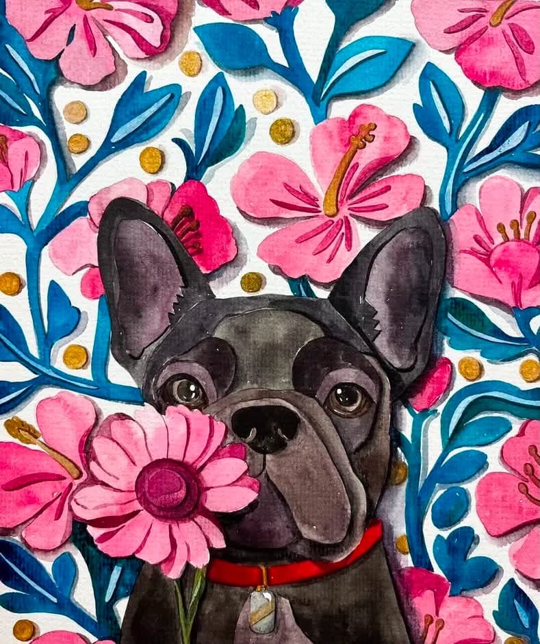 Frenchie in Bloom